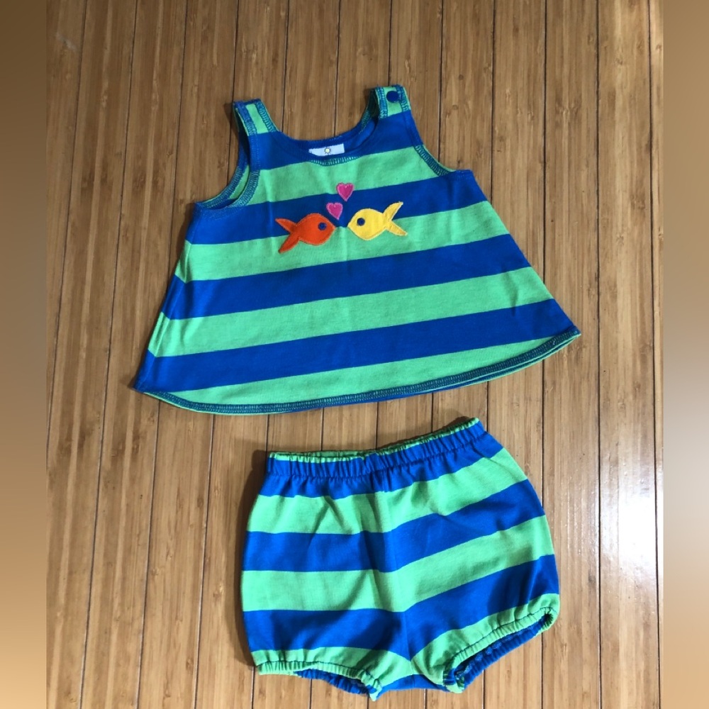 Florence Eiseman Infant Baby Shorts Set Striped